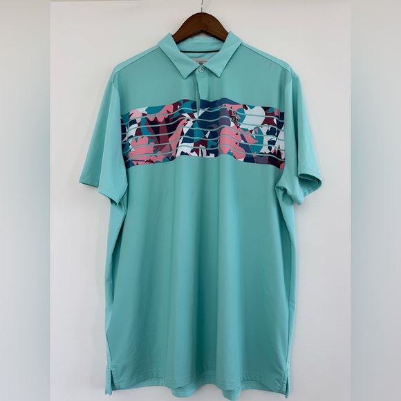 Original Penguin Other - Original Penguin Aqua Polo with Vibrant Pattern